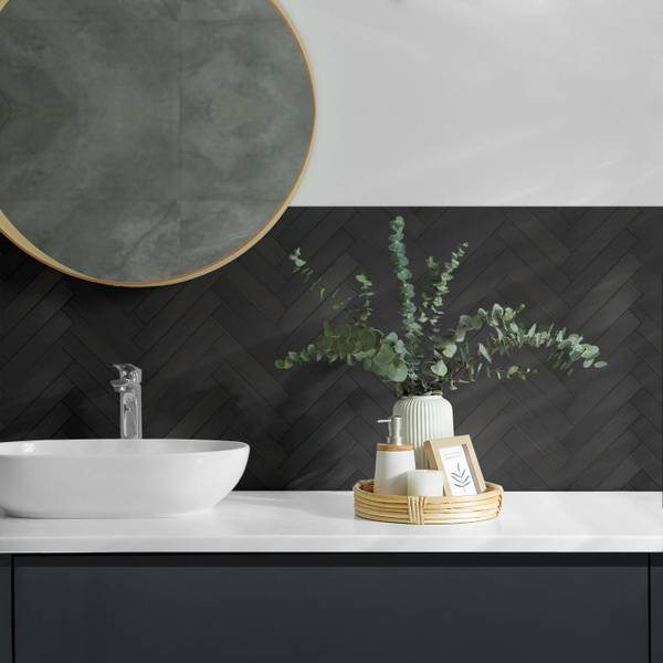 Fliesen Parkett Fischgrät 4er Set 50 x 50 cm