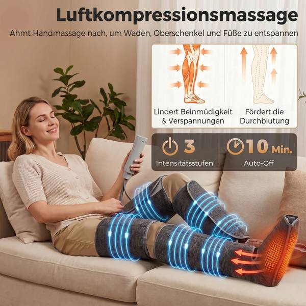Beinmassagegerät 700-202V90GY Grau - Textil - 77 x 12 x 96 cm