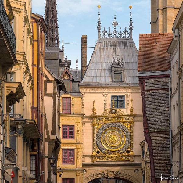 Tableau mural gros horloge Rouen Verre acrylique - 90 x 90 x 4 cm