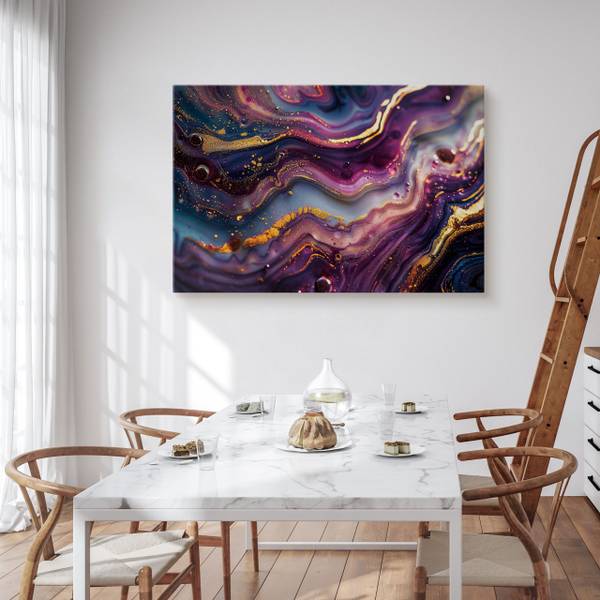 Leinwandbild Marmor Imitation Farbspiel 90 x 60 x 60 cm