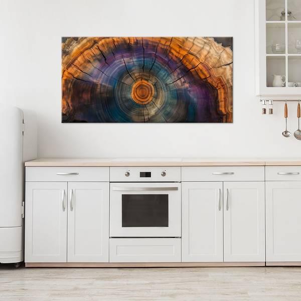 Wandbild baumringe 120 x 60 cm