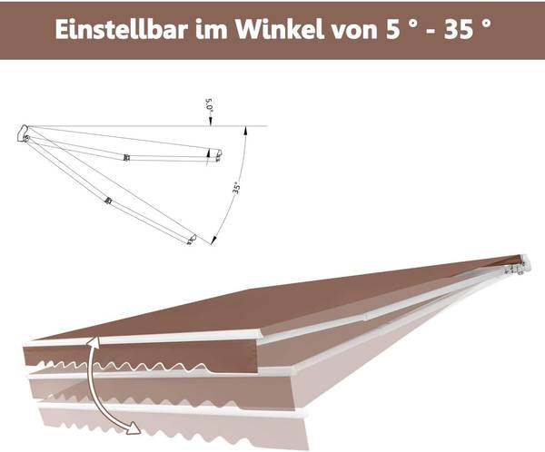Markise ZB33424ORDE Braun - Metall - 300 x 300 x 360 cm