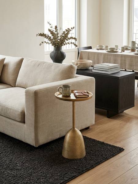 Beistelltisch OLONA Gold - Aluminium - 33 x 53 x 33 cm