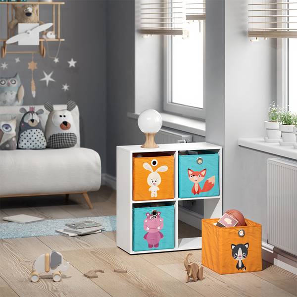 Boîte pliante  29968 Bleu - Orange - Matière plastique - 30 x 30 x 30 cm
