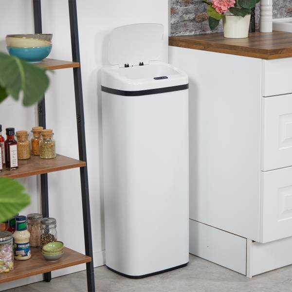 Weißer Mülleimer mit Sensor Fassungsvermögen: 50 L