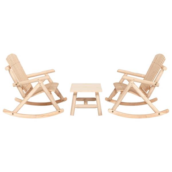 Salon de jardin 3185527 lot de 3 Marron - Bois massif - 96 x 102 x 123 cm