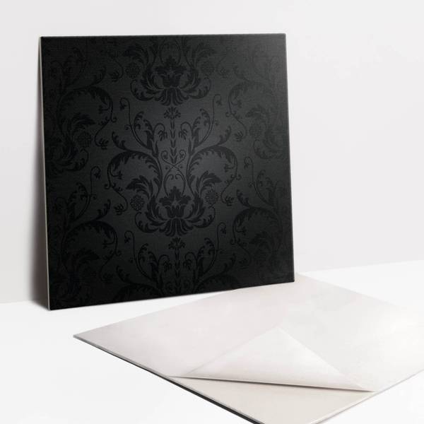 Selbstklebende Fliesen (9 St.) Muster Schwarz - Polyester PVC - 30 x 30 x 1 cm