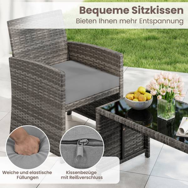 Gartenmöbel Set TI96951 4-tlg. Grau