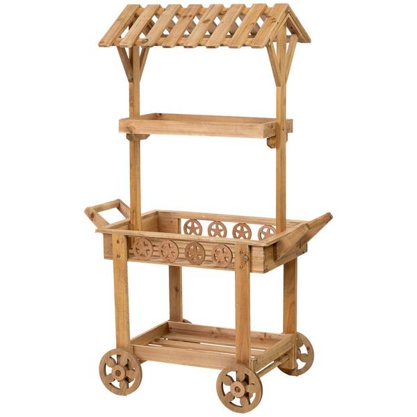 Display-Wagen 4523996724 Braun - Massivholz - 47 x 137 x 47 cm