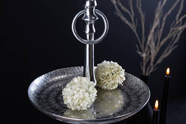 Etagere ORIENT Silber - Metall - 30 x 65 x 30 cm