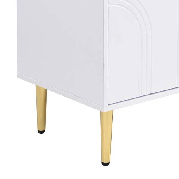TV-Schrank Eurynom Ⅰ Gold - Weiß