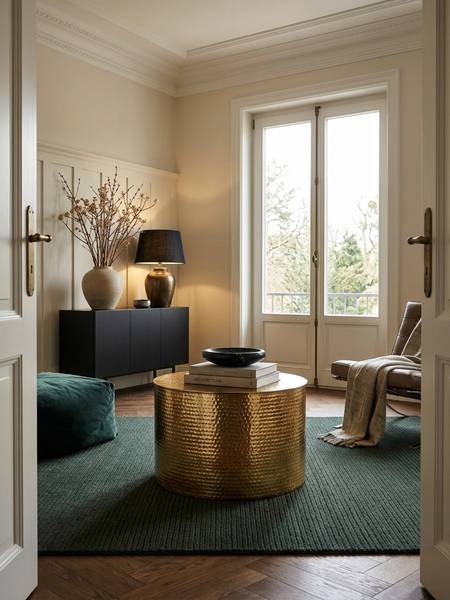 Couchtisch ENNS Gold - Aluminium - 61 x 40 x 61 cm