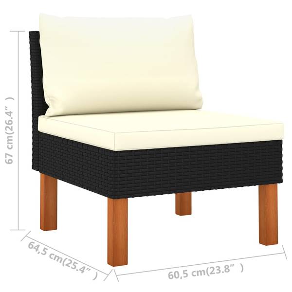 Garten-Sofa-Set 3009634-22 10-teilig Schwarz - Weiß