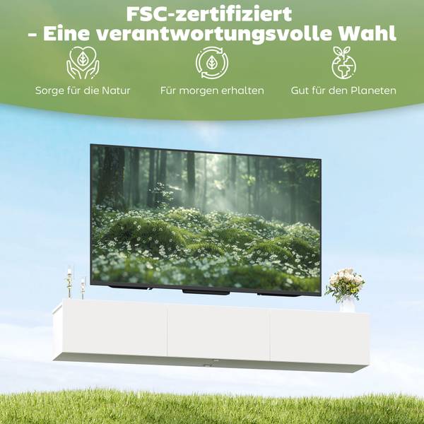 TV Schrank 83B-592V90WT Weiß - Holzwerkstoff - 32 x 30 x 180 cm