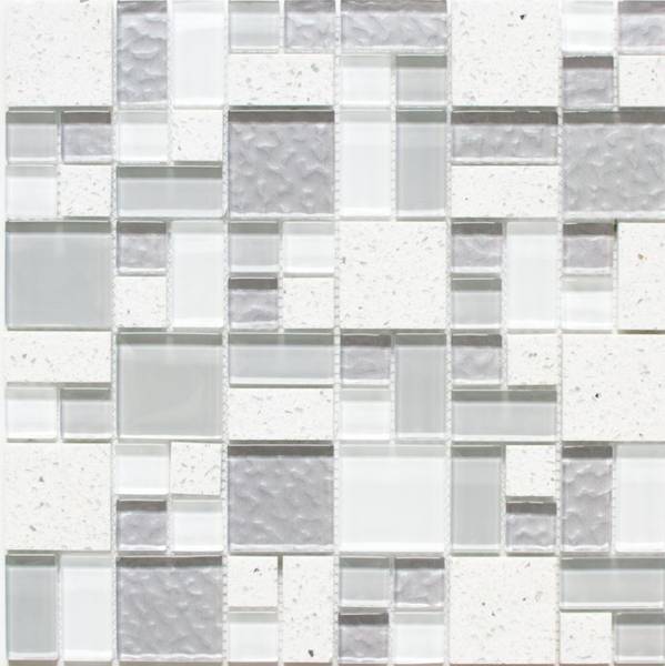 Mosaikfliesen 88-K990 Weiß - Glas - 30 x 30 x 30 cm