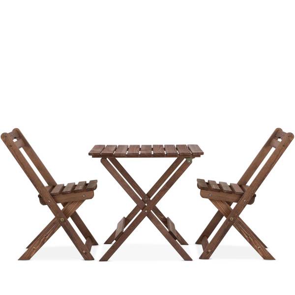 Ensemble de sièges MELES (3 pièces) Marron - Bois massif
