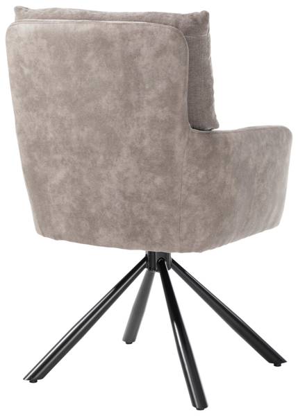 Armlehnstuhl SOPHIE Grau - Metall - Textil - 60 x 93 x 67 cm