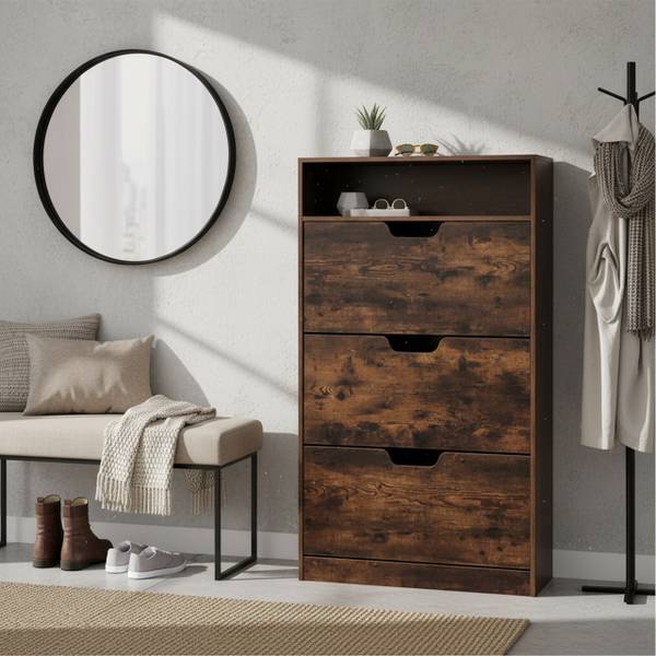 Schuhschrank Kipper mit offenem Fach Anthrazit - Breite: 80 cm