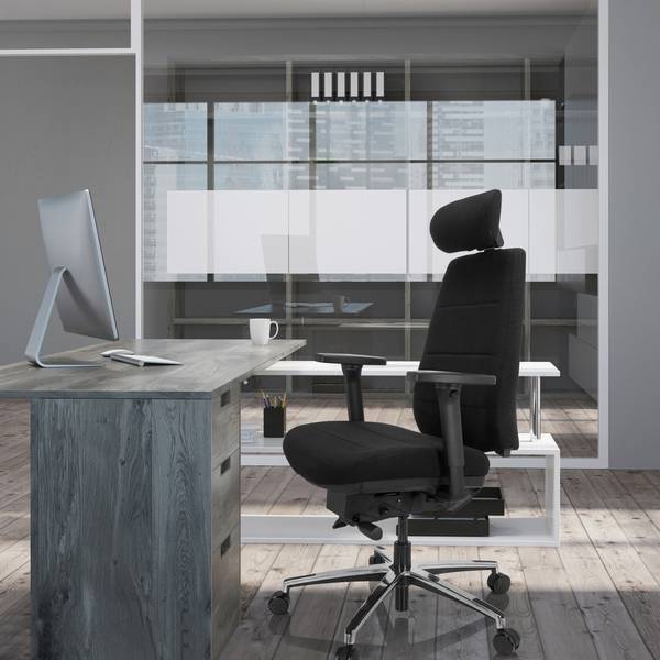 Bürostuhl PHOENIX PRO I Schwarz - Polyester - 70 x 144 x 56 cm