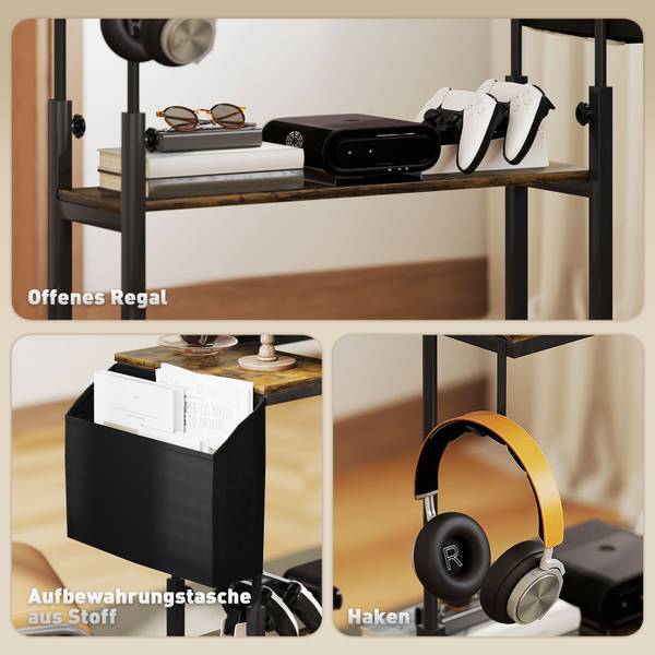 Schreibtisch 838-507V00RB Braun - Holzwerkstoff - 40 x 104 x 92 cm