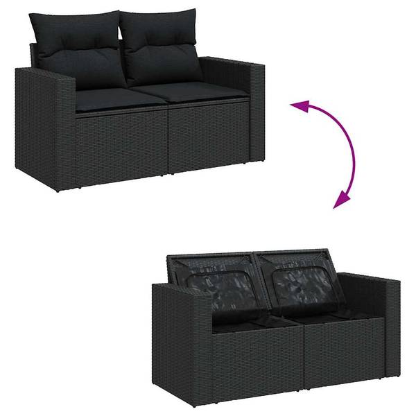 Salon de jardin 3037483-2 (lot de 6) Noir - Acier - 55 x 69 x 62 cm