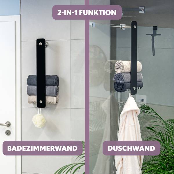 Glashandtuchhalter 2in1 Piazza Schwarz