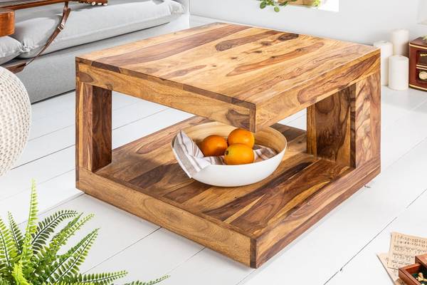 Couchtisch GIANT Braun - Sheesham - 60 x 40 x 60 cm