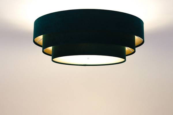 Deckenleuchte Triniti Veloursstoff Gold - Grün