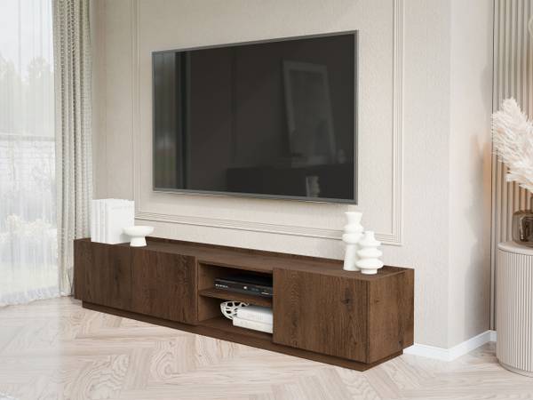 TV-Lowboard Mirtu 2 Braun - Holzwerkstoff - 200 x 37 x 40 cm
