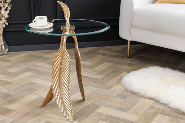 Beistelltisch FEATHER Gold - Metall - 44 x 65 x 44 cm