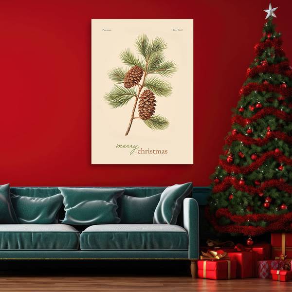 Wandbild tannenzapfen und aufschrift 80 x 120 cm