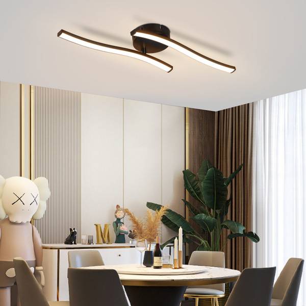 Plafonnier LED Roberts Noir - Matière plastique - 10 x 8 x 52 cm