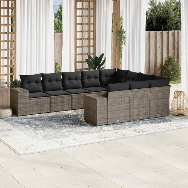 Garten-Lounge-Set 3034546-1 10-teilig Grau