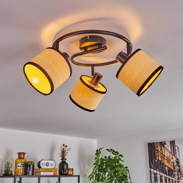 Deckenleuchte Tamarispa Beige - Schwarz - Aluminium - 46 x 24 x 40 cm