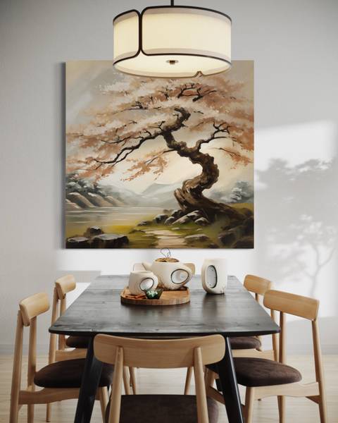 Wandbild landschaft natur japan baum 40 x 40 cm