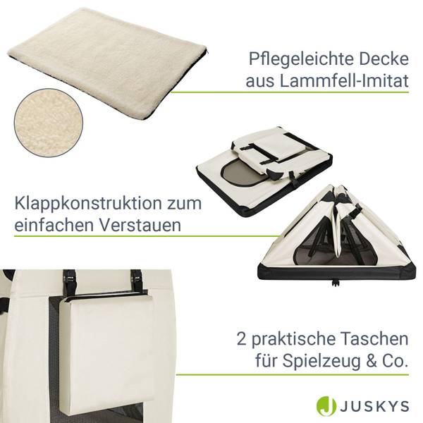Hundetransportbox Lassie mit Trinknapf Beige - 50 x 52 x 70 cm