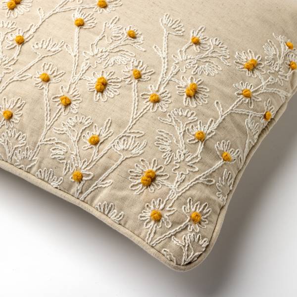 Dekokissen Camilla Beige - Baumwollstoff - Leinen - 40 x 60 x 10 cm