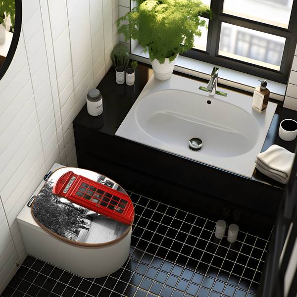 WC-Sitz mit Absenkautomatik London Red T Bambus - Holzwerkstoff - 38 x 5 x 49 cm
