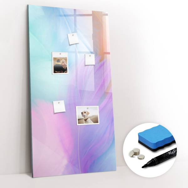 Memoboard Pastellfedern 60 x 120 cm