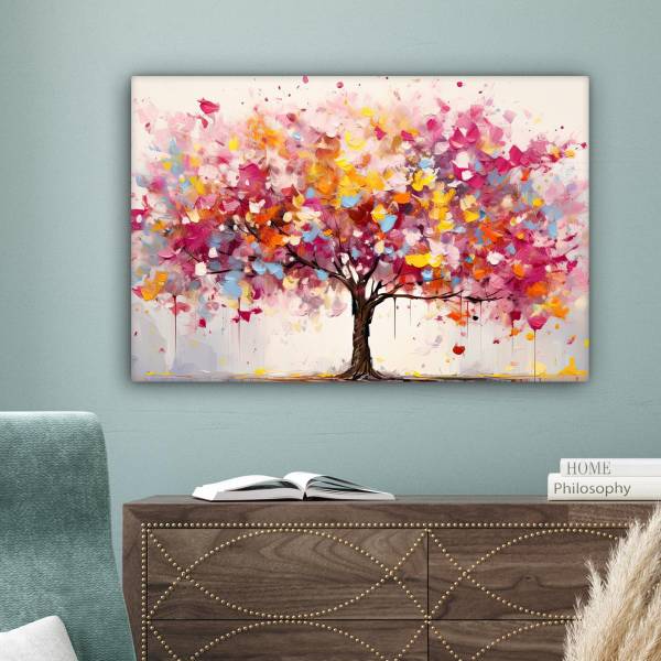 TABLEAU SUR TOILE Aquarelle 90 x 60 cm