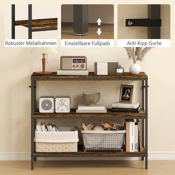 Konsolentisch 837-591V00RB Braun - Holzwerkstoff - 35 x 80 x 101 cm