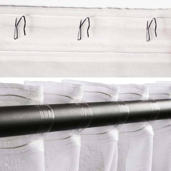 Transparante Gardine Weiß - Polyester - 140 x 270 x 1 cm