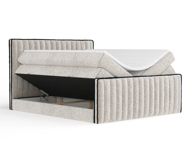 Boxspringbed Nocturne beige - Ligoppervlak breedte: 180 cm