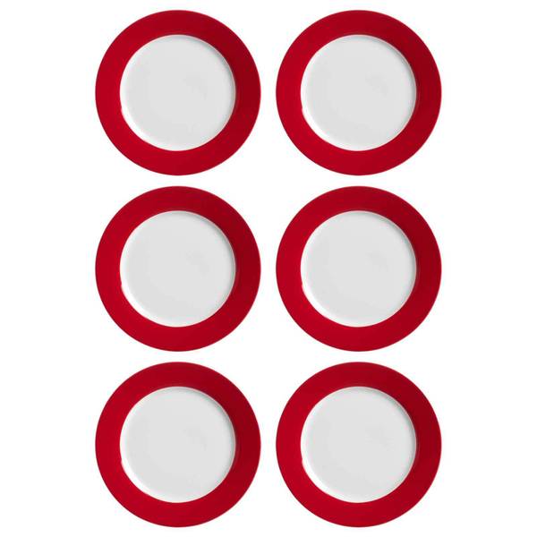 Dessertteller Doppio 6er Set Rot