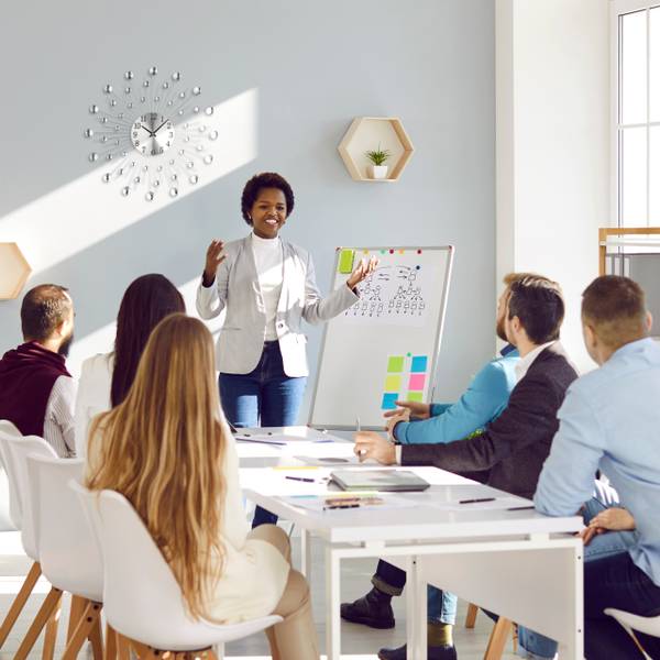 Wandklok diamanten Ø 50 cm zwart - zilver - ijzer - 50 x 50 x 5 cm