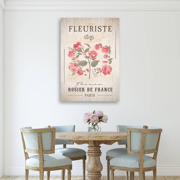Wandbild blumenladen vintage-blumen 60 x 90 cm
