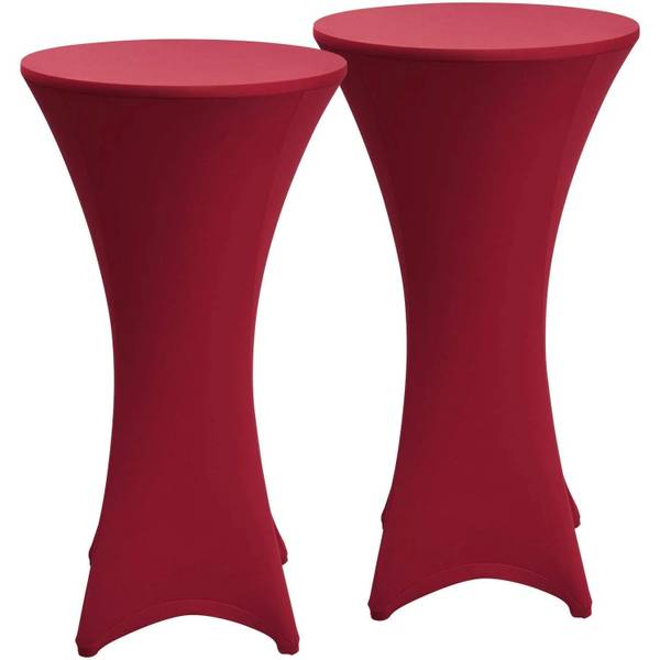 Stehtischhusse Stella 2tlg Rot - Spandex - 80 x 110 x 120 cm