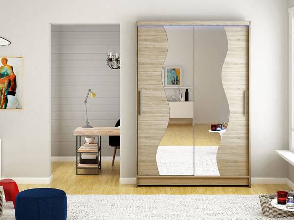 Kleiderschrank Miami S mit LED Eiche Sonoma Dekor