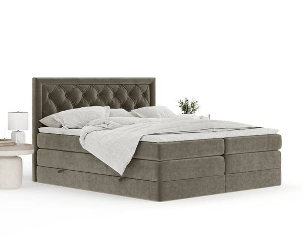 Boxspringbett Aurelia Taupe - Liegefläche Breite: 160 cm