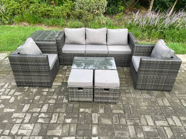 Gartenmöbel-Sets H(7er-Set) Grau - Webstoff - 177 x 66 x 65 cm